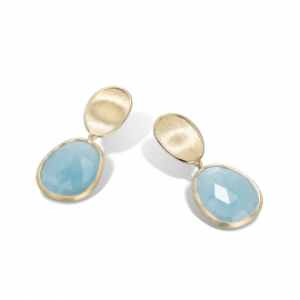 Lunaria Color Tropfenohrringe aus Gold mit Aquamarin