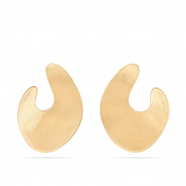 Lunaria Diamonds Unregelmäßige Ohrringe in Blattform aus 18 Karat Gelbgold