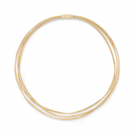 Marrakech Dreireihige Halskette aus Gelbgold