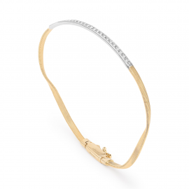 Marrakech Halbstarres Armband aus Gelbgold mit Diamant-Baguette