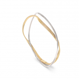 Marrakech Zweireihiger Armreif aus Gelbgold mit Diamanten