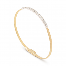 Masai Schmaler Armreif aus Gelbgold mit Diamant-Baguette