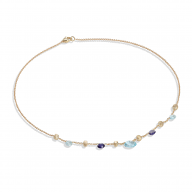 Paradise Halskette aus Gelbgold mit bunten Edelsteinen