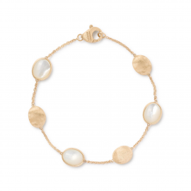 Siviglia Armband aus Gold mit kleinen Ovalen und Perlmutt