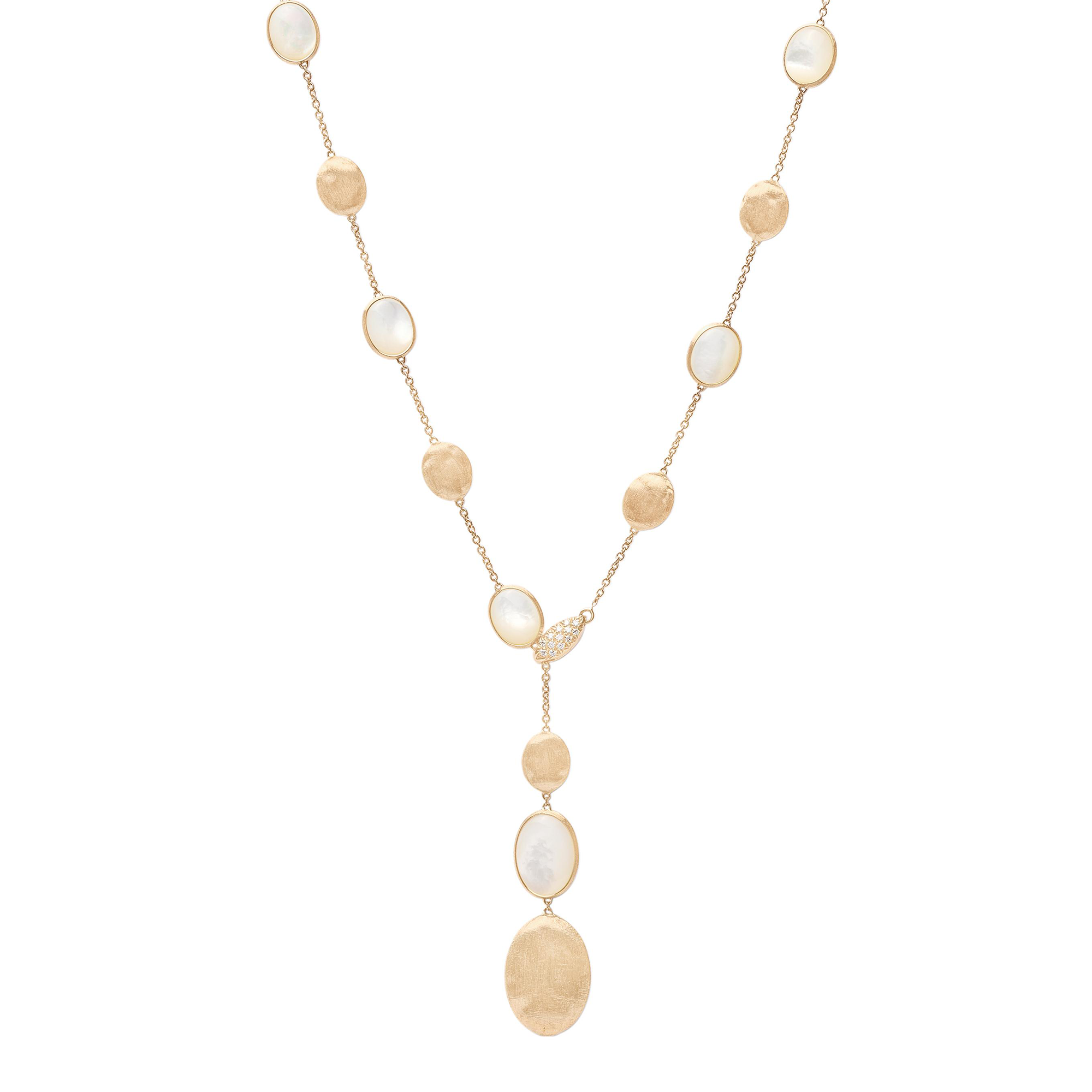 Siviglia Y-Kette aus Gold mit Perlmutt und Diamanten