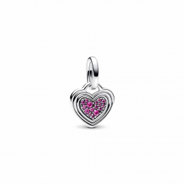 Gravierbarer Rosafarbener Herz Charm-Anhänger