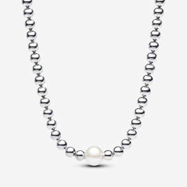 Behandelte Süßwasserzuchtperle & Kugeln Collier-Halskette
