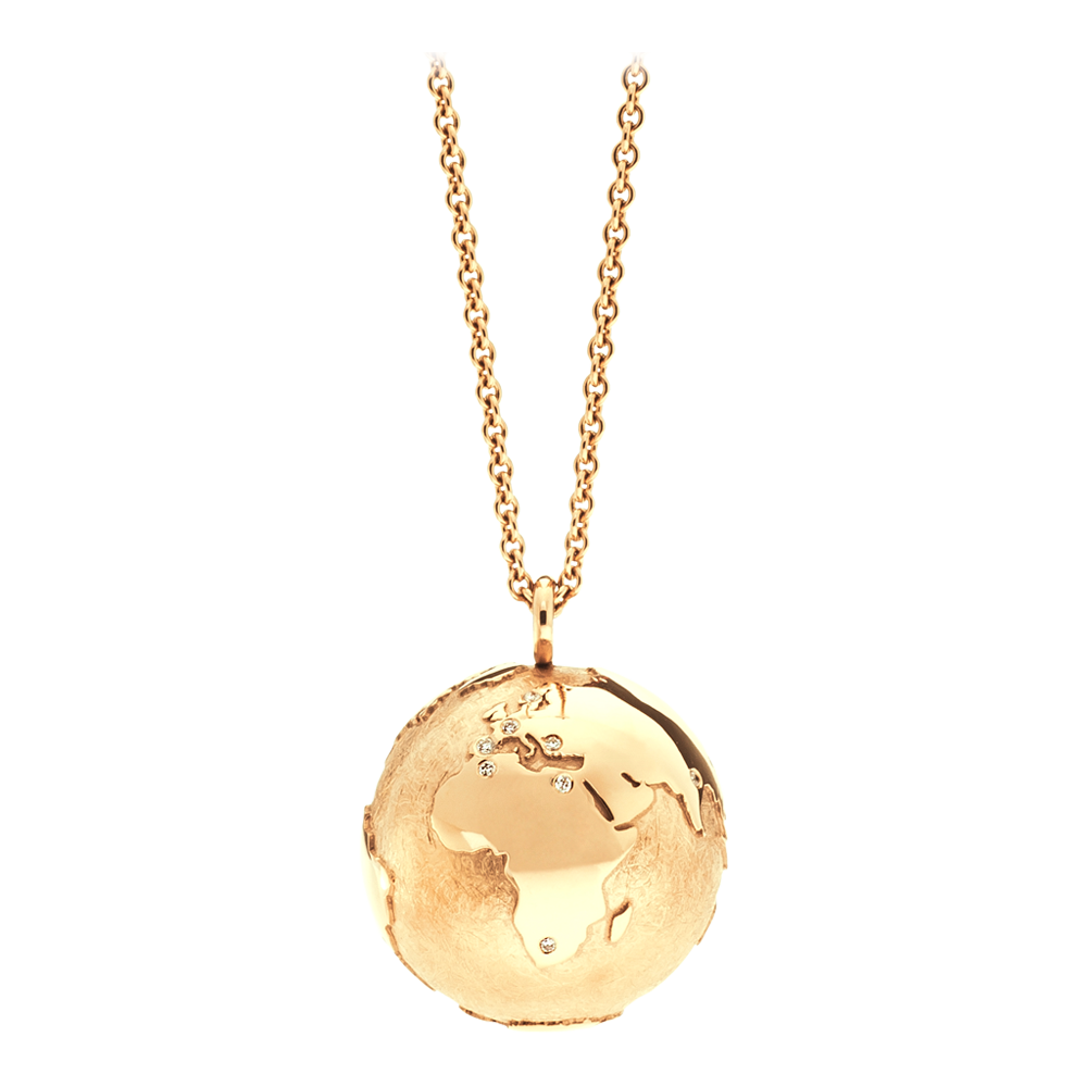 Weltkugel Kette mit Anhänger