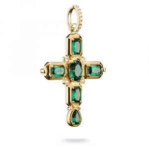 Thomas Sabo Elyndra Anhänger Kreuz Grüne Steine Zirkonia 18k Vergoldung PE987-971-6 bei Juwelier Spinner