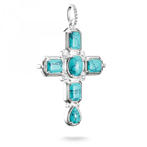 Thomas Sabo Elyndra Anhänger Kreuz Türkise Steine Zirkonia Silber PE988-405-17 bei Juwelier Spinner