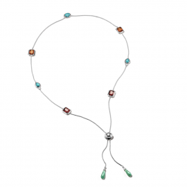 Kette Bunte Steine Elyndra Silber