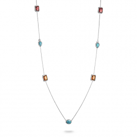 Kette Bunte Steine Elyndra Silber