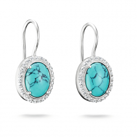 Ohrringe Türkise Ovale Steine Silber