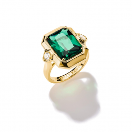 Ring Grüner Zirkoniastein Elyndra 18k Vergoldung