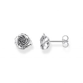 Ohrstecker Midnight Rose Silber
