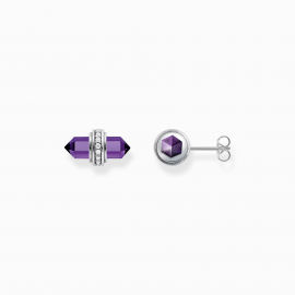 Ohrstecker mit violettem Onyx Kristall Silber