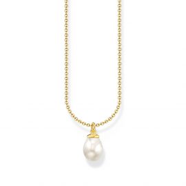 Kette mit Perlen-Anhänger vergoldet