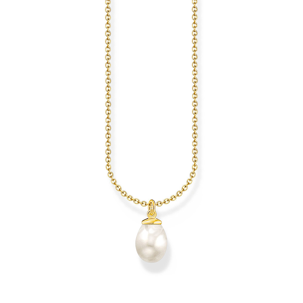 Kette mit Perlen-Anhänger vergoldet