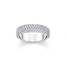 Ring mit weißem Zirkonia-Pavé Silber
