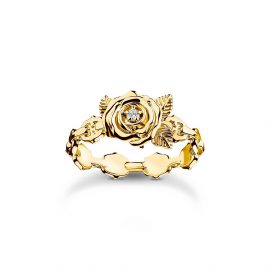 Ring Rose Roses Romance vergoldet