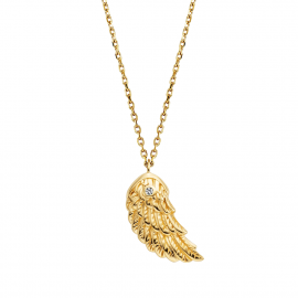Halskette 375er Gold Flügel mit Diamant