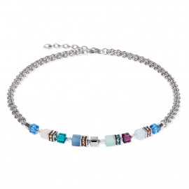 GeoCUBE® Fusion Summer Halskette silber-couture