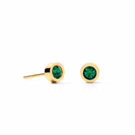 Ohrringe Sparkling Dots gold-dunkelgrün