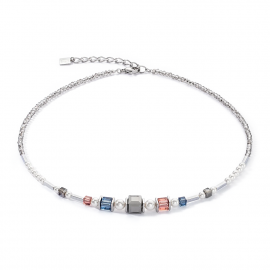 Vintage Pearl Mix Halskette silber-grau
