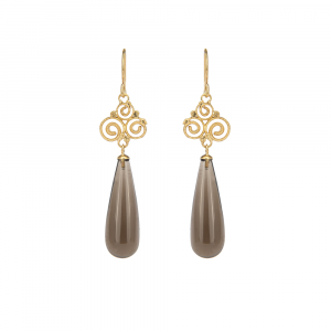 noën Grace Ohrschmuck 925/- mit Rauchquarz "big" Pampel 96183GG bei Juwelier Spinner