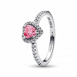 Erhabenes Rosafarbenes Herz Ring
