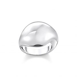 Ring in organischer Tropfenform Silber