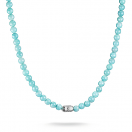 Kette Türkise Amazonit-Beads Elyndra Silber