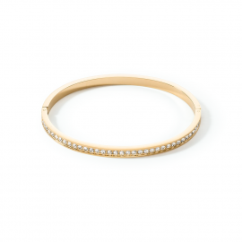 Armreif Edelstahl & Kristalle slim gold kristall