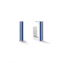 Ohrringe Creole Square Stripes 20 silber-blau