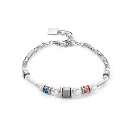 Vintage Pearl Mix Armband silber-grau