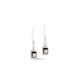 Vintage Pearl Mix Ohrringe silber-grau