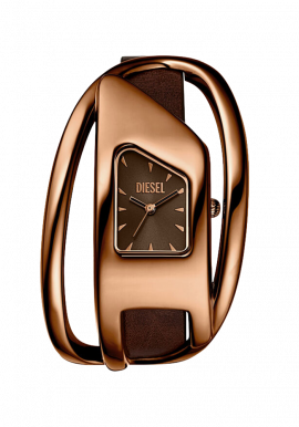 Wrap-D brown leather watch DZ5630