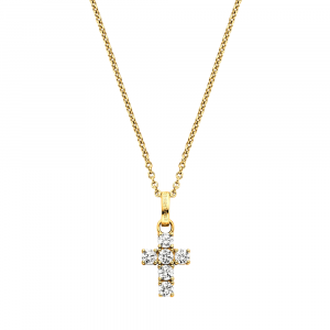 Engelsrufer Cross Halskette 925er Silber Kreuz Gold mit Zirkonia ERN-CROSSHOPE-ZI-G bei Juwelier Spinner