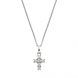 Halskette 925er Silber Kreuz mit Zirkonia