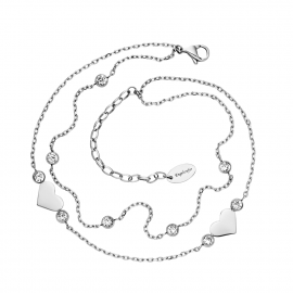 Fußkette Edelstahl Herz Moonlight silber mit Zirkonia