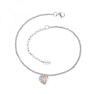 Engelsrufer Heart Fußkette Edelstahl Herzflügel Bicolor ERFS-HEARTWING-BIR bei Juwelier Spinner