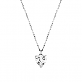 Halskette 925er Silber Herz Shiny mit Zirkonia
