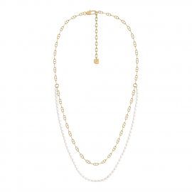 Heritage Pearl D-Link mehrreihige Halskette aus Metall goldfarben mit Perlen