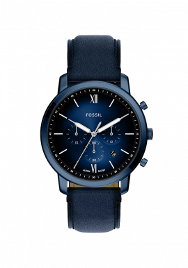 Uhr Chronograph Neutra Leder dunkelblau