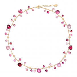 Paradise einreihige Halskette mit rosa Turmalinen