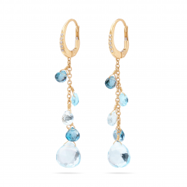 Paradise einreihige Ohrringe mit Diamanten und Topas-Mix