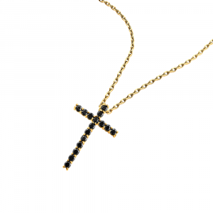 Save Brave Ankerkette Halskette Kreuz Zirkonia Gold SBN-FA-CROSS2-ZI-G bei Juwelier Spinner