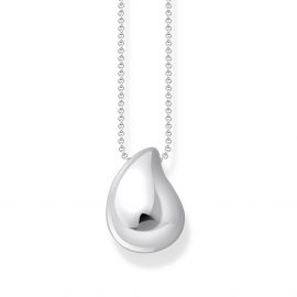 Kette mit Anhänger in organischer Tropfenform Silber
