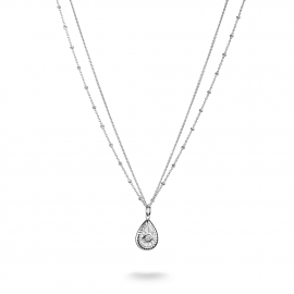 Kette Doppelkette Zirkonia Elyndra-Auge Silber