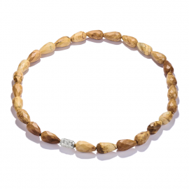 Kette Gelbe Jaspis Beads Elyndra Silber